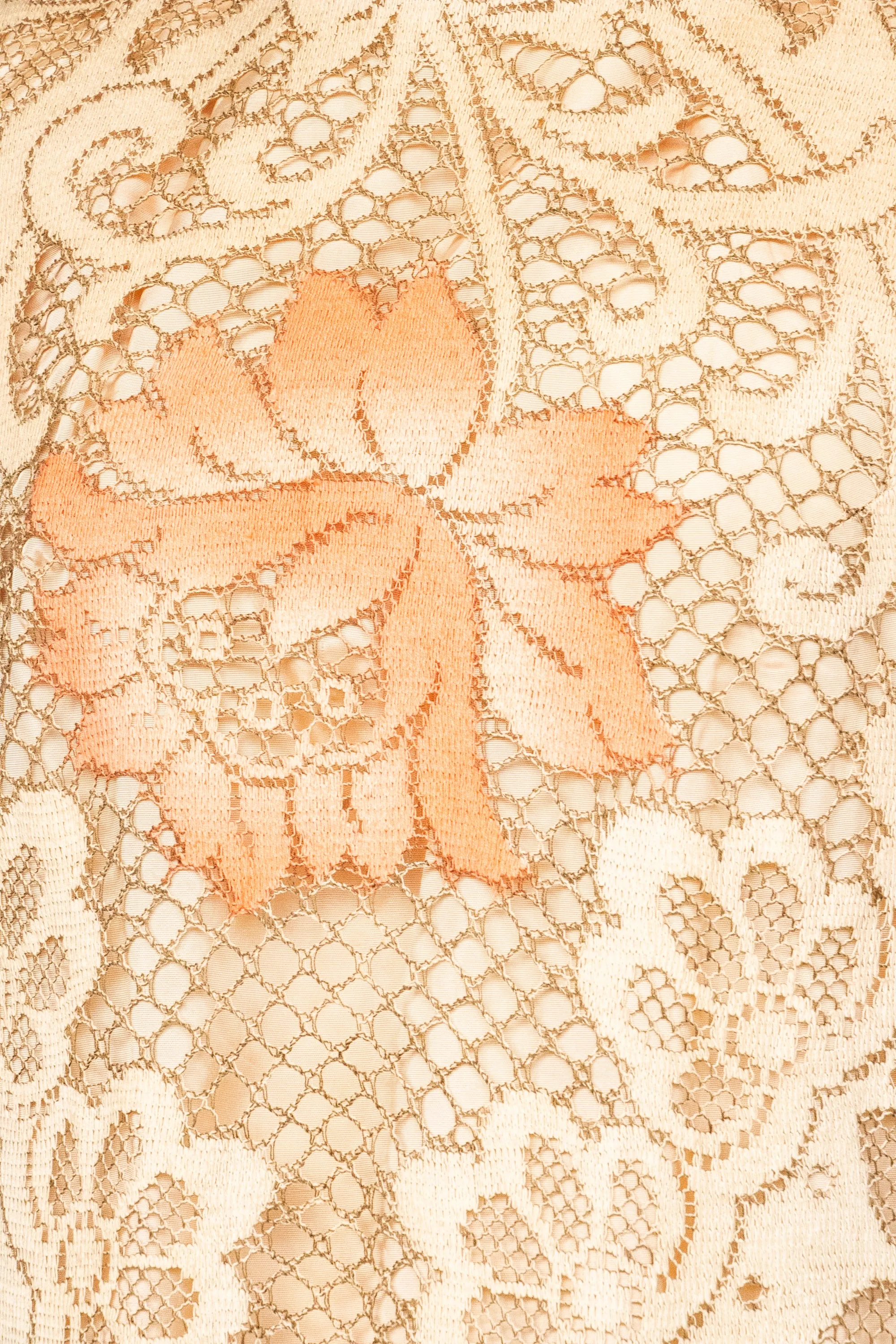 1960s Table Cloth Lace Mod Shift S