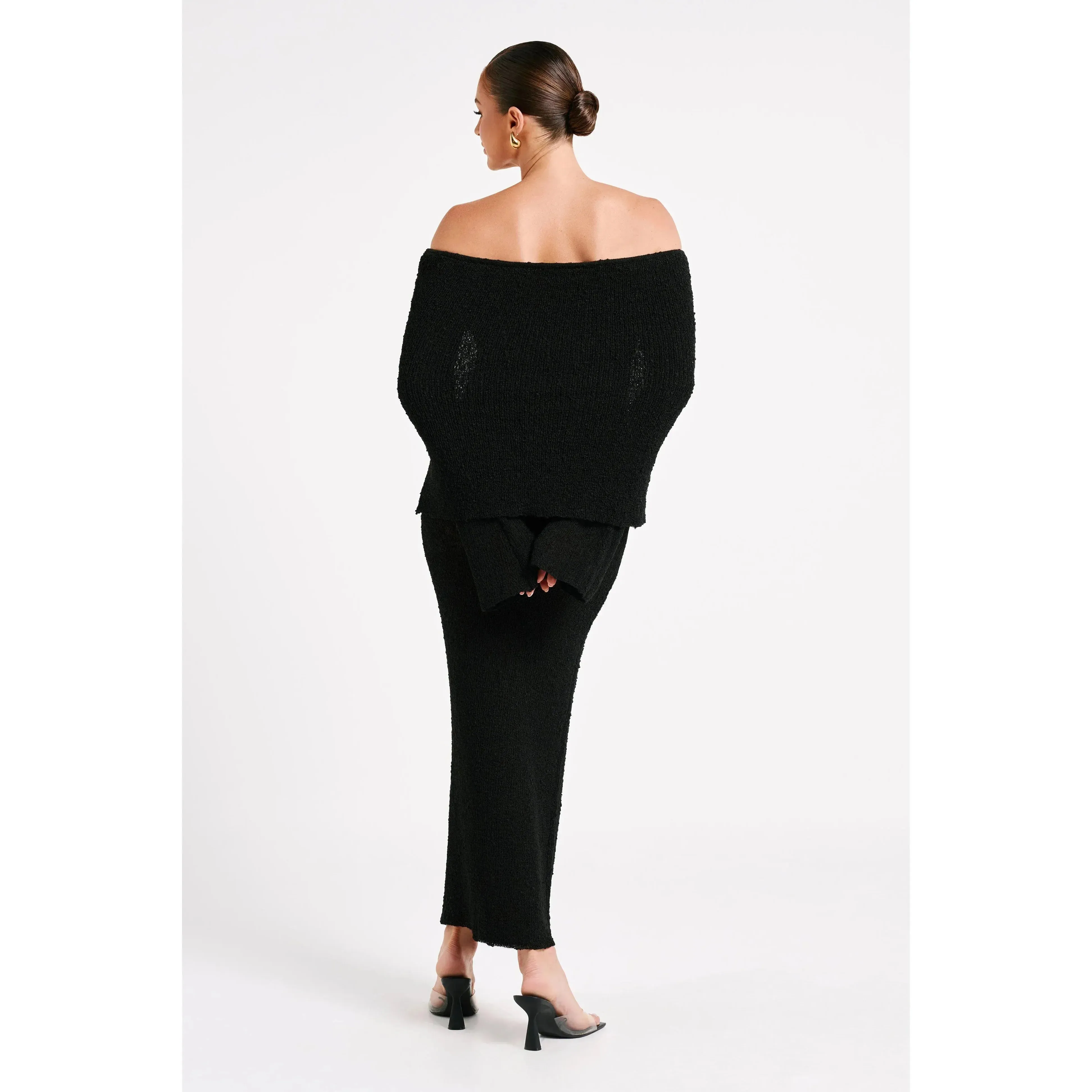Anika Dress - Elegantes Bodycon-Strickkleid mit Off-Shoulder-Design
