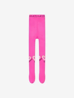 Billieblush Girls Heart Logo Tights in Pink