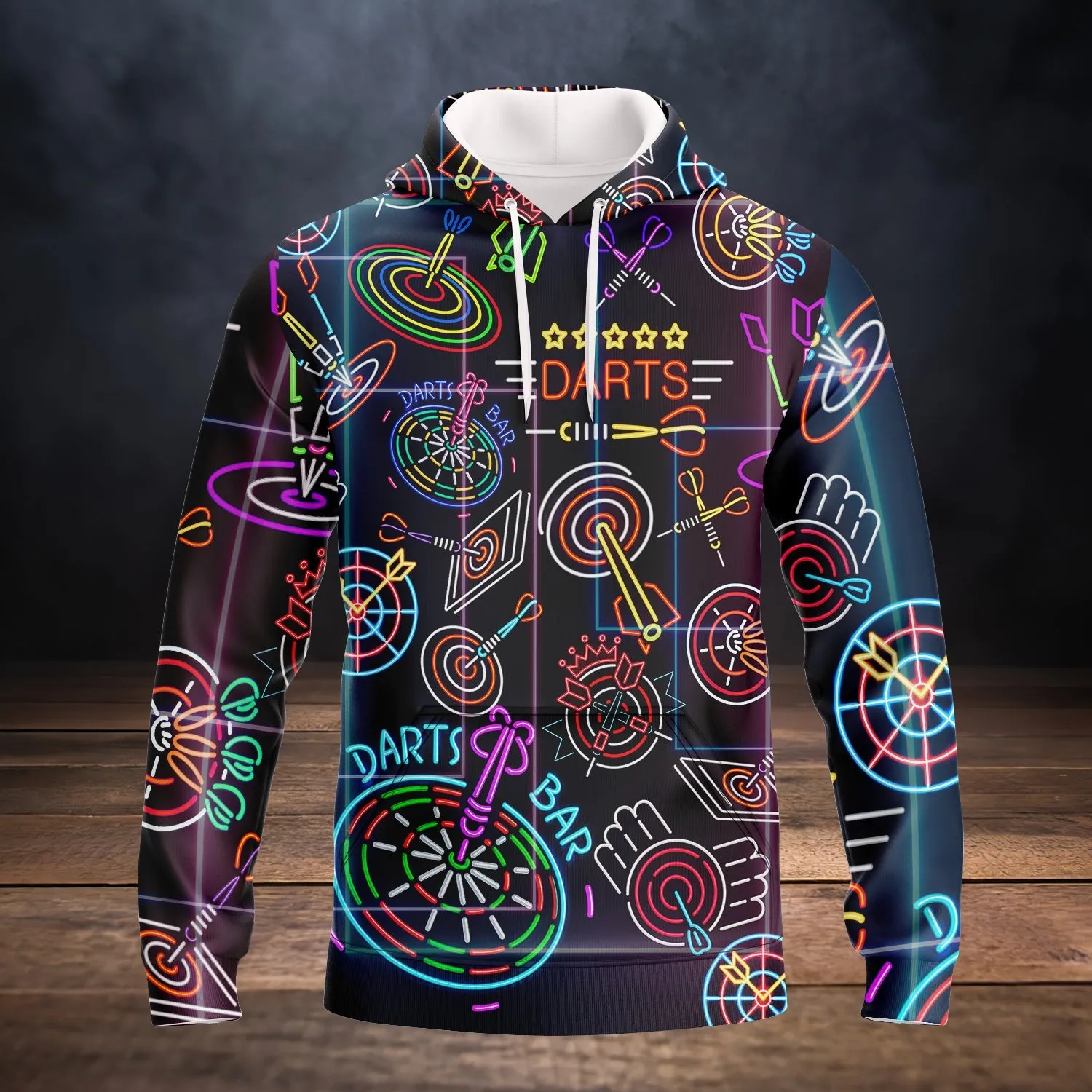 Born To Play Darts Neon Pattern Shoot To Thrill 3D Full Printed Christmas Shirt