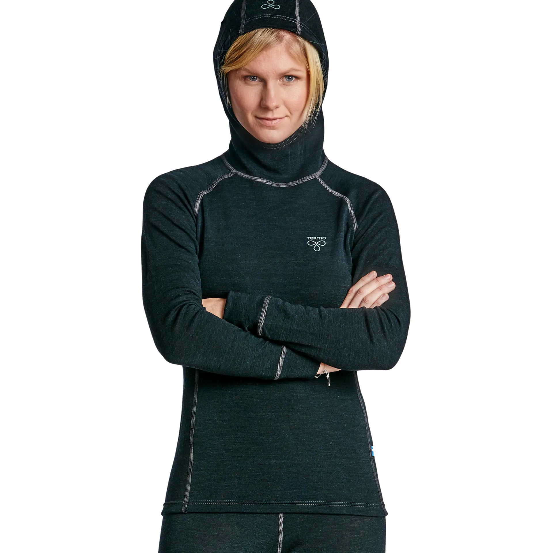 Termo Women&#x27;s Wool Light Hoodie Anthracite Melange | Buy Termo Women&#x27;s Wool Light Hoodie Anthracite Melange here | Outnorth